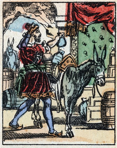 Illustration for the Tales of the Thousand and One Nights. Ali-Baba. Wood engraving from Imaging Pellerin - Epinal, late 19th century. by French School
