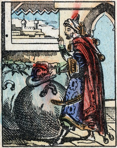 Illustration for the Tales of the Thousand and One Nights. Ali-Baba. Wood engraving from Imaging Pellerin - Epinal, late 19th century by French School