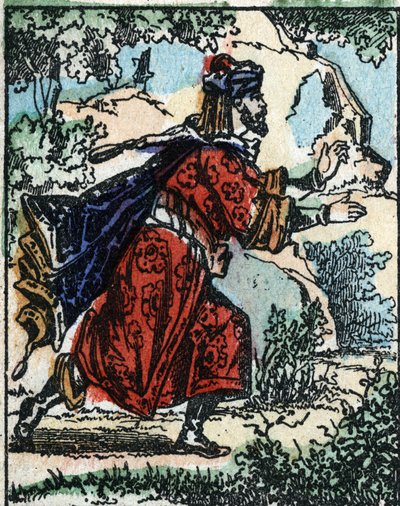 Illustration for the Tales of the Thousand and One Nights. Ali Baba. Wood engraving from Imaging Pellerin - Epinal, late 19th century by French School