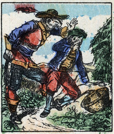 Illustration of the tale “Raminagrobis and the Mice”. Wood engraving from Imaging Pellerin - Epinal, late 19th century. by French School