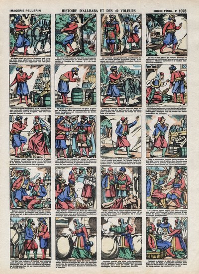 Images of Epinal from Pellerin House - Circa 1913 - Illustration for the Tales of the Thousand and One Nights. Story of Ali Baba and 40 Thieves by French School
