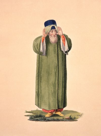 Imam Calling to Prayer, probably by Cousinery, Ottoman period, third quarter of 18th century by French School