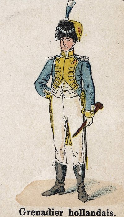 Imperial Guard Napoleon I: Dutch Grenadier - Musician. Plate from the book 