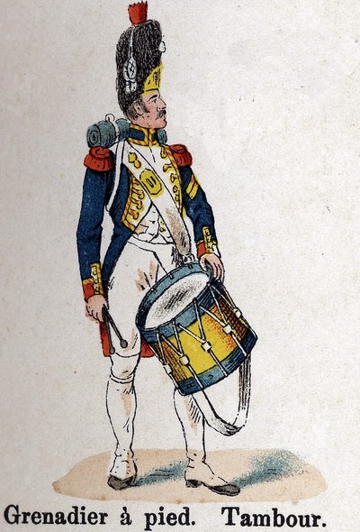 Imperial Guard Napoleon I: Grenadier on Foot - Drum (Plate from the book Les Uniforms de l