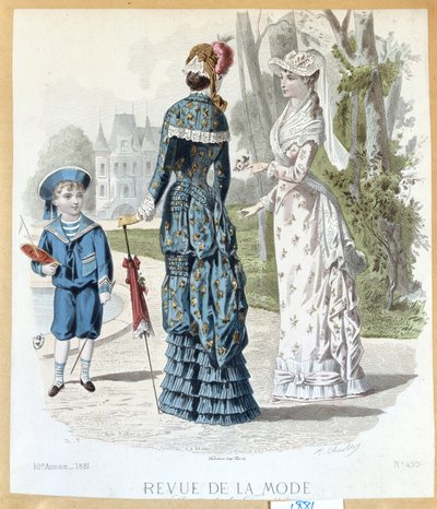 In a Park, from Revue de la Mode, 1881 by French School