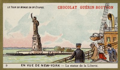 In sight of New York - the Statue of Liberty by French School