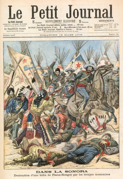 In the Sonora. Destruction of a Tribe of Native Americans by Mexican Troops by French School