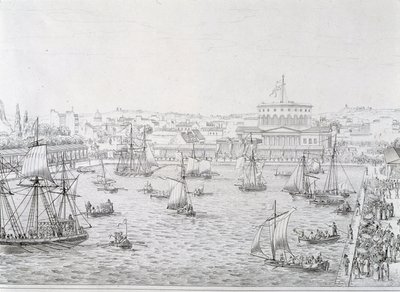 Inauguration of the Basin de la Villette, Paris May 1821 by French School
