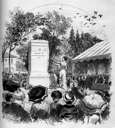 Inauguration of the monument dedicated to the painter Jean Baptiste Camille Corot (1796-1875) in Ville d