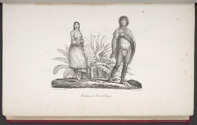 Inhabitants of Easter Island, from Voyage pittoresque autour du monde, avec des portraits de sauvages d