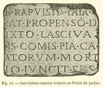 Roman inscription found at the Palace of Justice by French School