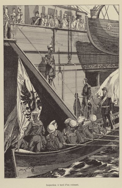 Inspection on Board an Armored Ship by French School