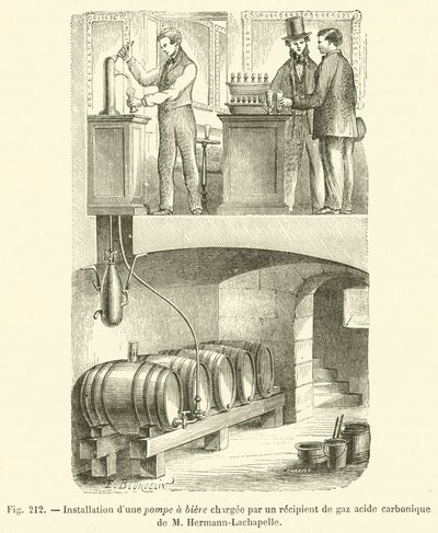Installation of a Beer Pump Charged by a Carbonic Acid Gas Container by Mr. Hermann-Lachapelle by French School