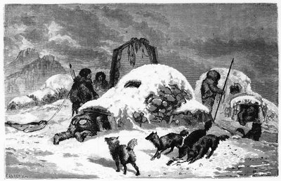 Installation of the Eskimos at Etah - in The Free Sea of the Pole, Voyage of Discovery in the Arctic Seas by French School