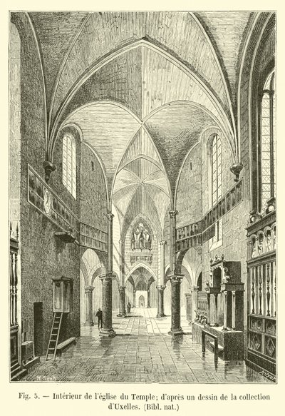 Interior of the Temple Church; after a drawing from the d