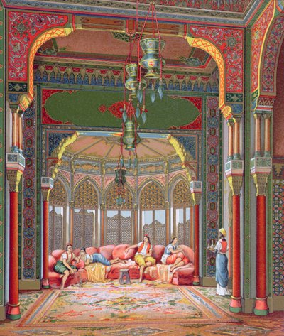 Interior of a harem in Turkey by French School