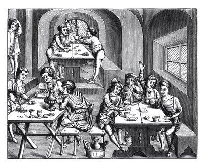 Interior of a Hostelry, after a Woodcut in a Folio Edition of Virgil, Published Lyons, 1517 by French School