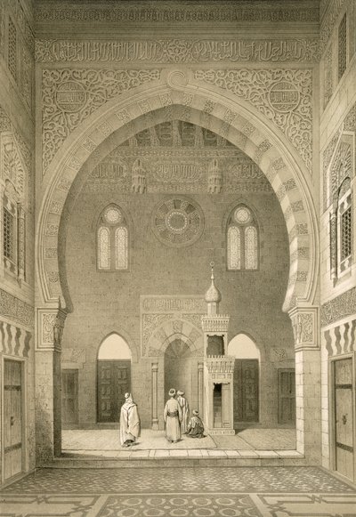 Interior of the Mosque of Qaitbay, Cairo by French School
