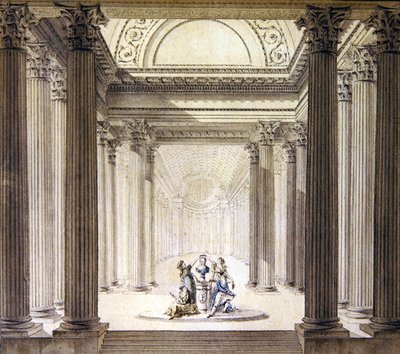 Interior of the Temple of Virtue by French School