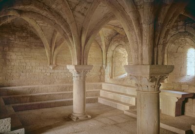 Interior of the chapter house of the Cistercian abbey, founded in 1146 by French School