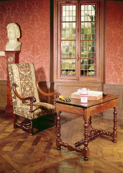 Interior of the study of Honore de Balzac in his home in rue Raynouard by French School