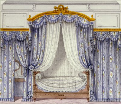 Interior showing furniture from a French periodical, 1850s by French School