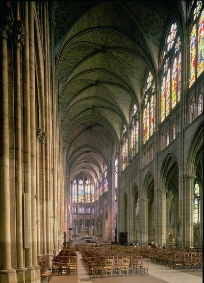 Interior View Looking Down the Nave Towards the East End by French School