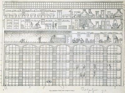 Interior view of a cellar in Roquefort by French School