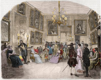 Interior view of the greenroom (Comedie Francaise in Paris) by French School
