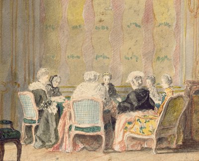 Interior with Ladies Playing Cards, 1770 by French School