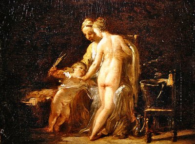 Interior with a Lady at Her Bath, c.1800 by French School