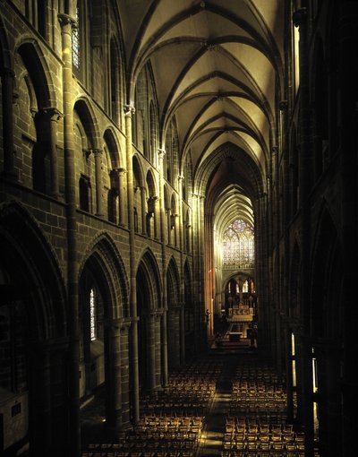 Internal view of the Cathedrale Saint Samson of Dol de Bretagne (Ille et Vilaine) by French School
