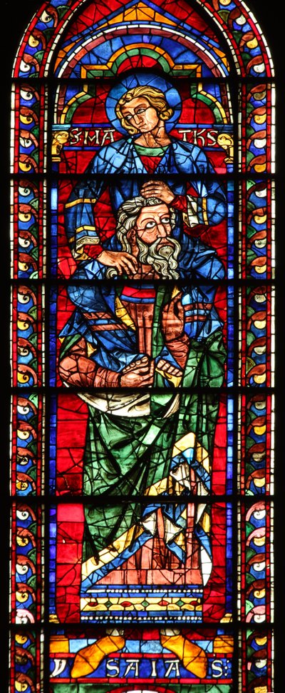 Isaiah with St Matthew on His Shoulders by French School