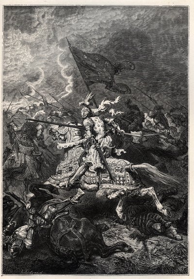 Italian Wars - Battle of Fornovo - League of Venice defeated by French king Charles VIII - 1st Italian War - Battle of Fornovo under Charles VIII July 6 by French School