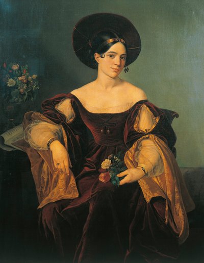 Portrait of French Mezzo-Soprano Maria Malibran (Maria Felicia Garcia) by French School