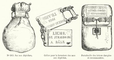 Items Used by the French Postal Service (engraving) by French School