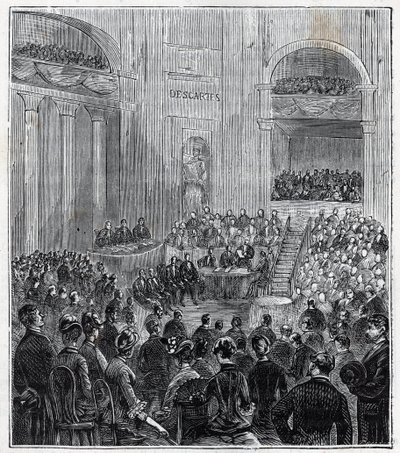 Jacques Babinet (1794 - 1872), French physicist and astronomer at the solemn meeting of the five Academies in 1840 - Engraving in 