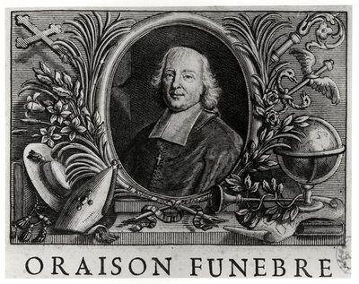 Jacques Benigne Bossuet, frontispiece of Oraison Funebre by Bossuet by French School