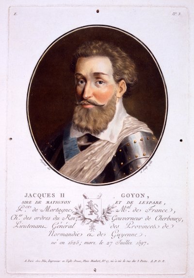 Jacques II Goyon, from Portraits des grands hommes, femmes illustres, et sujets memorables de France by French School