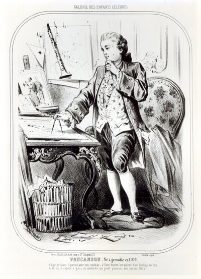Jacques de Vaucanson as a child, illustration from Galerie des Enfants Celebres by French School