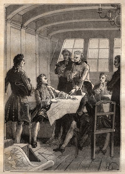 Jakob Roggeveen During His Voyage to the Pacific Ocean - Illustration from 