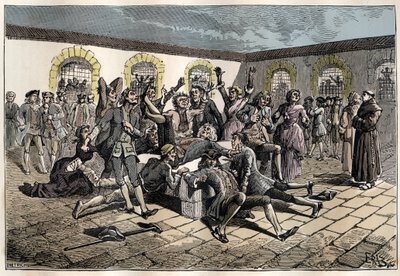 Jansenist convulsionary (or Saint Medard) in the 18th century: the sick and infirm go to the cemetery of Saint-Medard to be miraculously healed by French School