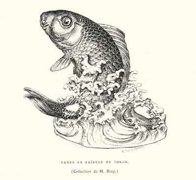 Japanese faience carp by French School