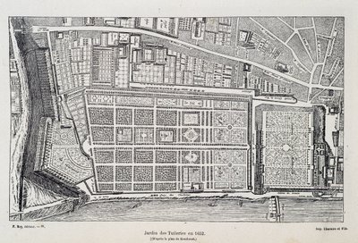 Jardin des Tuileries in 1652 (after the plan of Gomboust) - in 