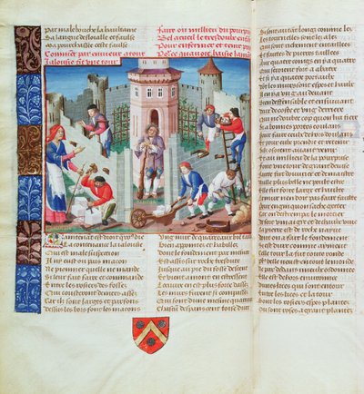 Jealousy erects a fortress, from the Roman de la Rose by French School