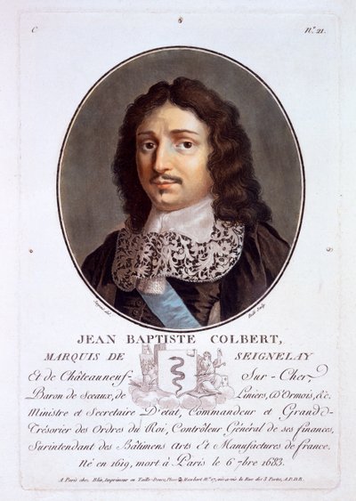 Jean-Baptiste Colbert, Marquis de Seignelay, from Portraits des grands hommes, femmes illustres, et sujets memorables de France by French School