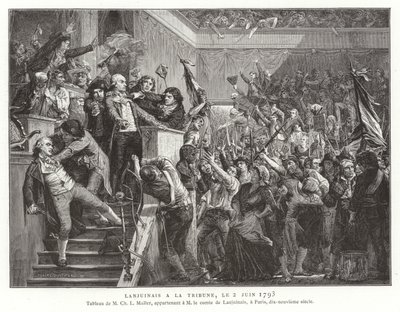 Jean Denis, Comte Lanjuinais, at the Rostrum of the Convention, French Revolution, 2 June 1793 by French School