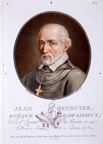 Jean Hennuyer, Bishop of Lisieux, from Portraits des grands hommes, femmes illustres, et sujets memorables de France by French School