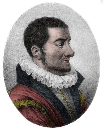 Portrait of Jean Passerat (1534-1602), English Political Satirist and Poet - Engraving by French School