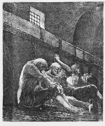 Jean Valjean in Prison, Illustration from Les Miserables, by Victor Hugo, 1865 by French School